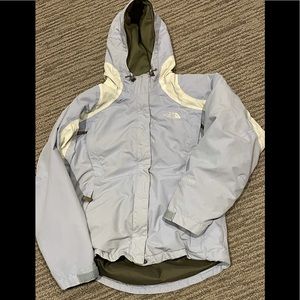 North Face light blue ski jacket shell M hyvent